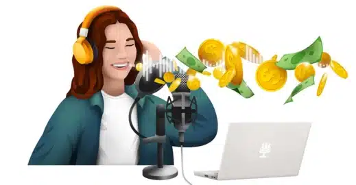 Picture of woman monetizing podcast