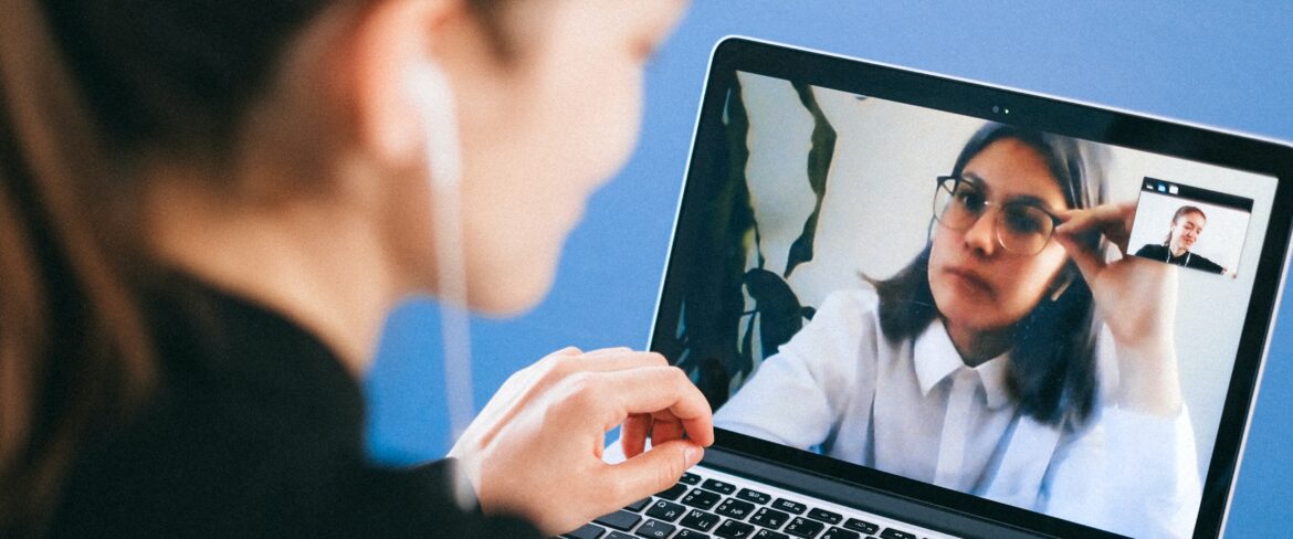 Online interview between two people